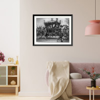 King George and Queen Mary in Royal Coach guarded by equerries and beef eaters, on the way to open Parliament, 12-27-21, Vintage Wall Art