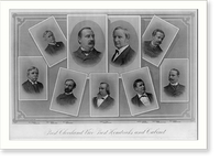 Prest. Cleveland, Vice Prest. Hendricks and cabinet, Antique Poster