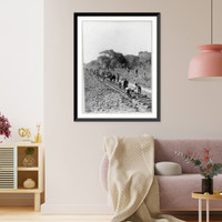 Man building railway planned by Cecil Rhodes near Broken Hill, Rhodesia, Antique Wall Art