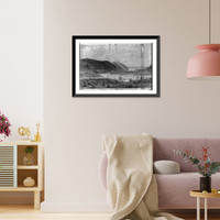 Panoramic view of West Point, New York showing American encampments on the Hudson River - 3, Antique Poster