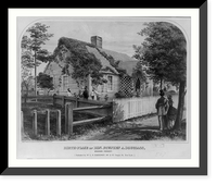 Historic Framed Print, Birth-place of Hon. Stephen A. Douglass, Brandon, Vermont.Lith. of Robertson, Seibert & Shearman, 93 Fulton St., N.Y.,  17-7/8" x 21-7/8"