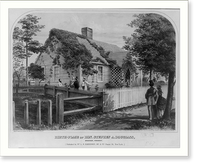 Historic Framed Print, Birth-place of Hon. Stephen A. Douglass, Brandon, Vermont.Lith. of Robertson, Seibert & Shearman, 93 Fulton St., N.Y.,  17-7/8" x 21-7/8"