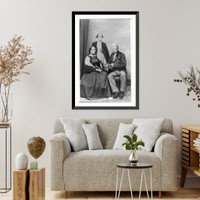 Wendell Phillips, 1811-1884, full length portrait, seated, with Susan B. Anthony and another woman, Vintage Wall Art
