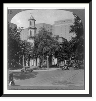 Historic Framed Print, St. John's Church and the Veterans' Bureau Building, Washington, D.C.,  17-7/8" x 21-7/8"