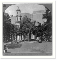 Historic Framed Print, St. John's Church and the Veterans' Bureau Building, Washington, D.C.,  17-7/8" x 21-7/8"