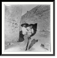 Mexican-Americans in Southwestern U.S., 1901?: boy holding toddler, Historic Reproduction