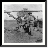 Mexican-Americans in Southwest U.S., 1901(?): 3 men working at mill(?), Historic Print
