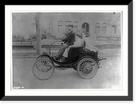 Historic Framed Print, [Barrett Electrical automobile],  17-7/8" x 21-7/8"