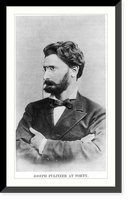 Joseph Pulitzer, 1847-1911; Joseph Pulitzer at 40. Head and shoulders, arms crossed, facing left, glasses, beard, Vintage Wall Art