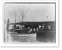 Presidential yacht at Oyster Bay, L.I., 1905: guests boarding from launch, Vintage Poster