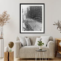 Great Lakes Naval Training School band marching on Euclid Ave., Cleveland, Historic Print