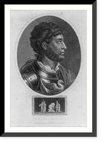 Hadrianus, Emperor of Rome, 76-138, bust portrait, profile Classic, Antique Print
