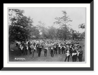 Group of well-dressed men standing with plates of food on large lawn Classic, Antique Wall Art