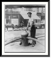 Vintage Photo Print - New York City - fireman turning on high, 1908