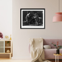 Historic Framed Print, [San Francisco Chinatown, 1895-1900(?): man and boy working at outdoor laundry],  17-7/8" x 21-7/8"