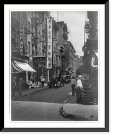 Historic Framed Print, [San Francisco Chinatown, 1895-1900(?): busy scene on commercial street],  17-7/8" x 21-7/8"