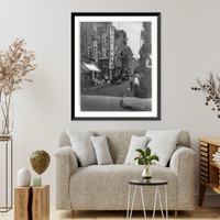 Historic Framed Print, [San Francisco Chinatown, 1895-1900(?): busy scene on commercial street],  17-7/8" x 21-7/8"