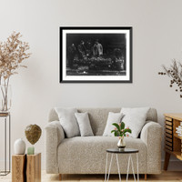 Historic Framed Print, [San Francisco Chinatown, 1895-1900(?): street market; buying potted plants],  17-7/8" x 21-7/8"