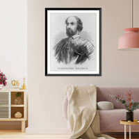 Historic Framed Print, [Cristoforo Colombo, head-and-shoulders portrait],  17-7/8" x 21-7/8"