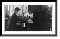 Ham operator with his amateur radio equipment, Vintage Wall Art