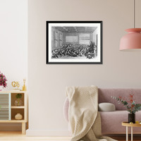 Historic Framed Print, [Pestalozzi teaching large group of orphans],  17-7/8" x 21-7/8"