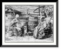Kentucky. Old mountain couple making baskets, Antique Print