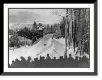 Winter Olympic games at Garmisch, Germany. 1936: action on bobsled run Classic, Antique Print
