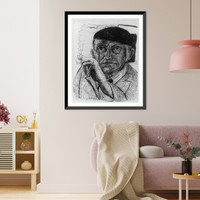 Max Beckmann; head and shoulders, holding cigarette Classic, Antique Wall Art