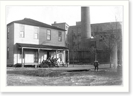 The Mill School" at Avondale. The mill gate is but a few feet to the right of the photo and the employees pass through the school yard continually, Antique Poster