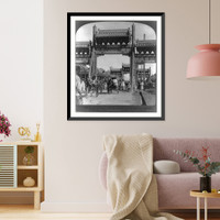 Scene on Ha-ta-Men St., one of the principal thoroughfares of Peking, China, Antique Print