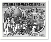 Historic Framed Print, Standard wax company, wax strings,  17-7/8" x 21-7/8"