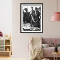 G&ouml;ring examining situation maps at military command post (II./K.G.2) in Beaulieu, France, Antique Wall Art