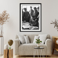 G&ouml;ring examining situation maps at military command post (II./K.G.2) in Beaulieu, France, Antique Wall Art