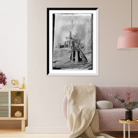 Historic Framed Print, Adm. Twinnings aeroplane gun,  17-7/8" x 21-7/8"