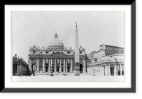 St. Peter's basilica, looking across square, Rome, Vintage Wall Art