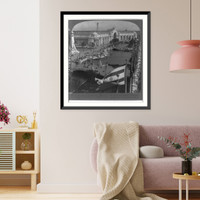 From tower of Electricity Bldg. N.E. over basin and plaza to Manufactures Bldg., World's Fair, St. Louis, Antique Wall Art