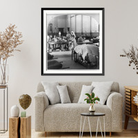Where the sick and wounded British soldiers are cared for - interior of the Raadzaal, Bloemfontein, South Africa, Vintage Print