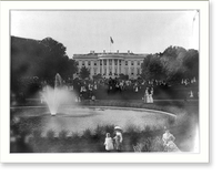 Wash., D.C. White House looking across pool and South Lawn filled with tourists Classic, Antique Poster