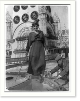Mrs. Norman Der. Whitehouse, testing out her new votes for women" hopperie, which is to be opened at Luna Park tonight", Vintage Wall Art
