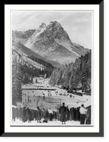 1936 Olympics at Garmisch and Munich: looking across valley towards mountains, Vintage Print