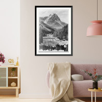 1936 Olympics at Garmisch and Munich: looking across valley towards mountains, Vintage Print