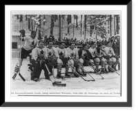 1936 Olympics at Garmisch and Munich: Canadian hockey team on bench, Historic Reproduction
