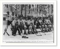1936 Olympics at Garmisch and Munich: Canadian hockey team on bench, Historic Reproduction