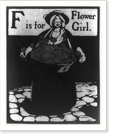 Historic Framed Print, F is for Flower Girl,  17-7/8" x 21-7/8"