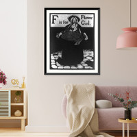 Historic Framed Print, F is for Flower Girl,  17-7/8" x 21-7/8"