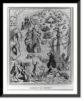 Historic Framed Print, Columbus at Isla Margarita,  17-7/8" x 21-7/8"