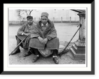 Spain, during the Civil War: 2 Moroccan soldiers in Madrid, seated, Vintage Poster