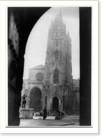 Spain, during the Civil War: 8th century church, war-damaged Classic, Vintage Print