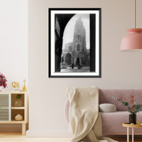 Spain, during the Civil War: 8th century church, war-damaged Classic, Vintage Print