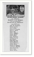 1837 Ohio electoral ticket for Van Buren and Johnson; illus. of magician" showing magic lantern scene of "liberty and equal rights" with U.S. Mint. in background", Vintage Print